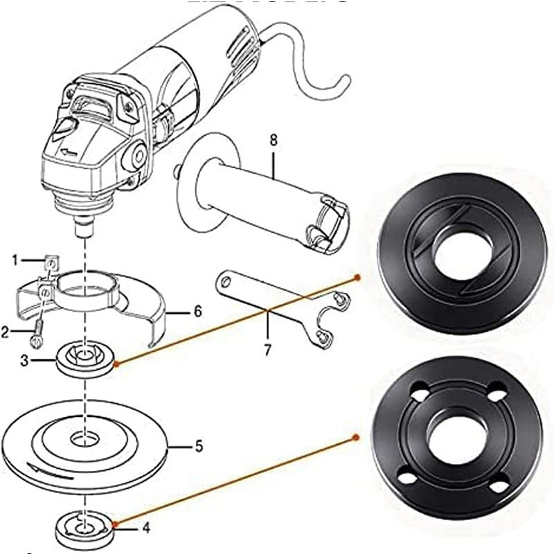Cross-border Angle Grinder Press Plate Flange Nut 58iM14 Corner Accessories